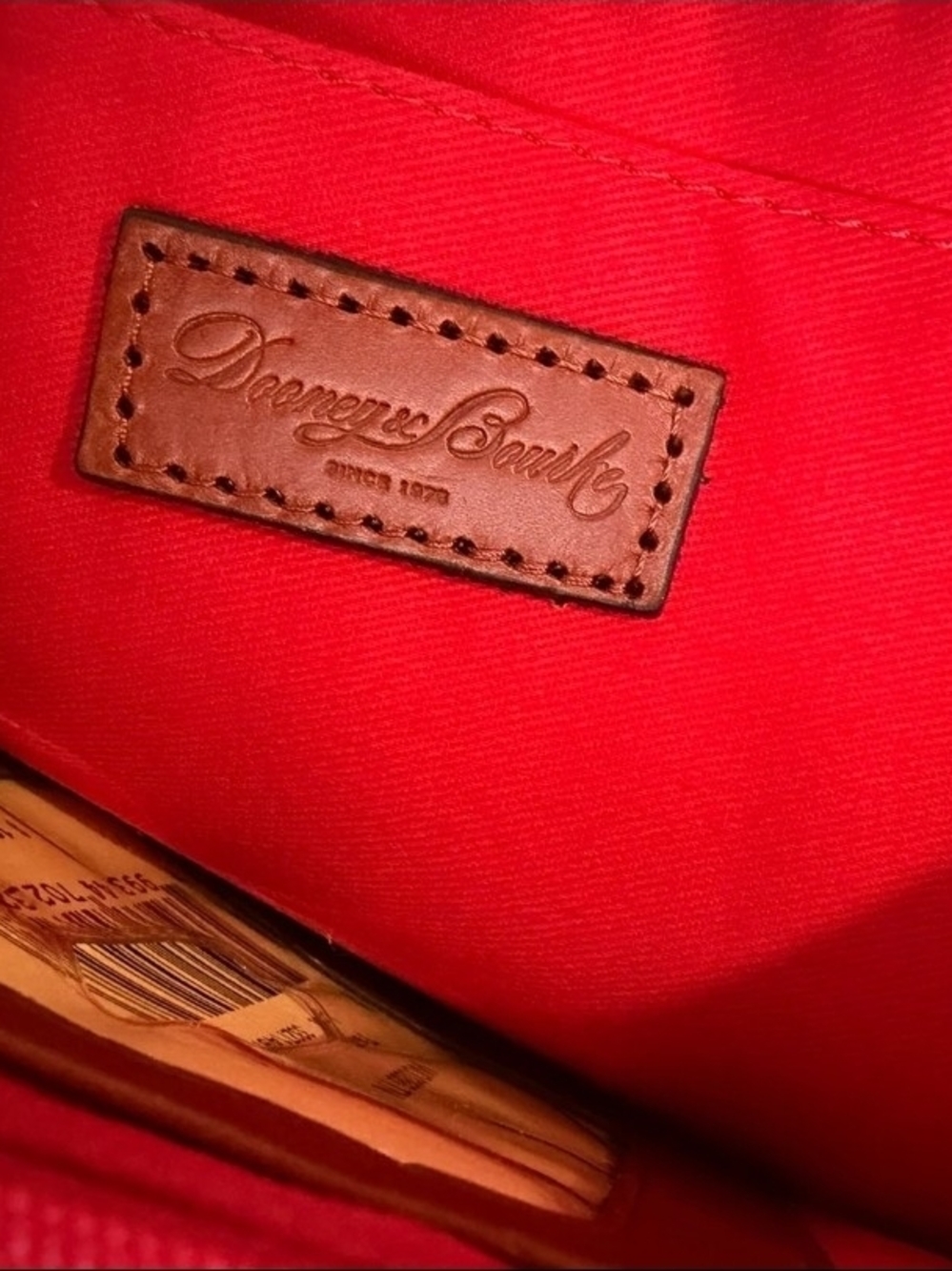 Dooney & Bourke Orange Ostrich-Embossed Wristlet - Picture 4 of 6